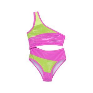 Peek Girls  Kids Rainbow Sequin One-Shoulder Swimsuit